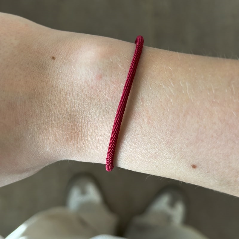 Enamel Color Cord armbånd i forgyldt sølv i Bordeaux3